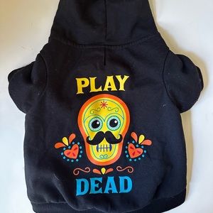 Play Dead hoodie for a small dog